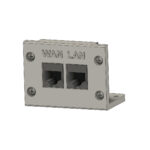 Keystone Blende 2-Ports beschriftet